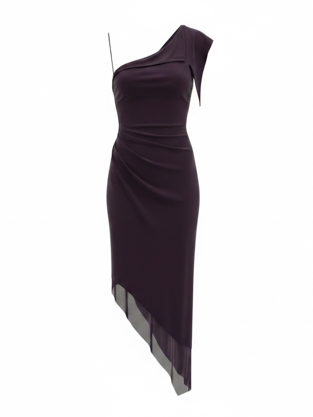 NWT 3.1 Phillip Lim Graphite Draped One Shoulder Handkerchief Maxi Dress, Size M